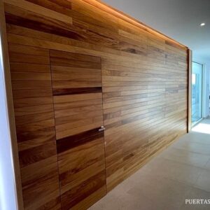 Revestimiento de pared y puerta enrasada .